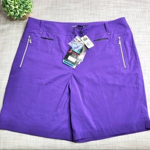 NWT Jamie Sadock resort wear high rise plum colored midi shorts, style…